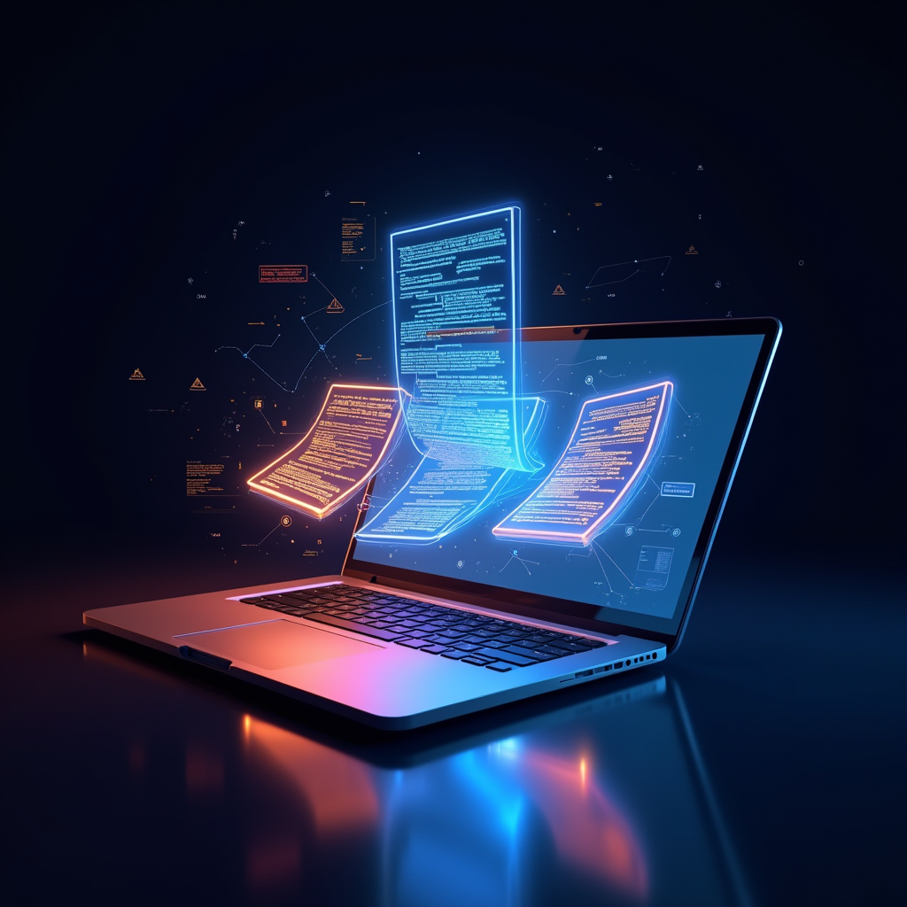 a_futuristic_depiction_of_a_laptop_with_holographic_digital_documents_floating_out_of_the_screen_gl_8pzdb99wwaftrpmn748p_0 a_futuristic_depiction_of_a_laptop_with_holographic_digital_documents_floating_out_of_the_screen_gl_8pzdb99wwaftrpmn748p_0